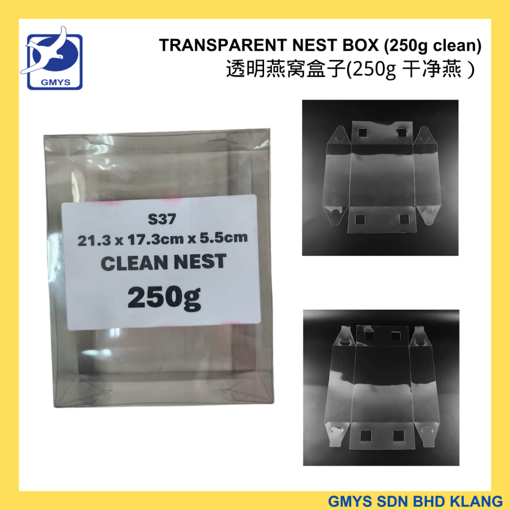 S37 - TRANSPARENT NEST BOX 10 SET for 250g Cleaned Nest