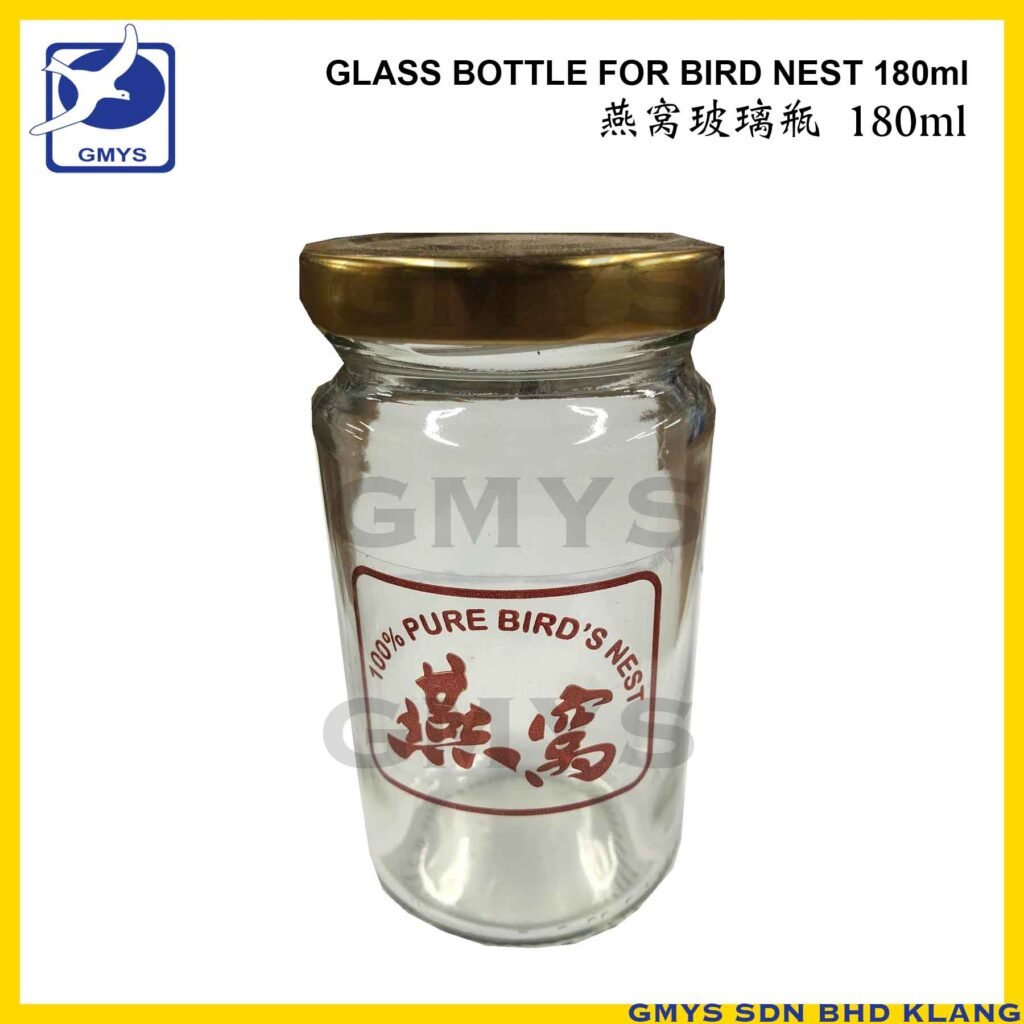 S42 - GLASS BOTTLE WITH LID with STICKER H110 x D53mm