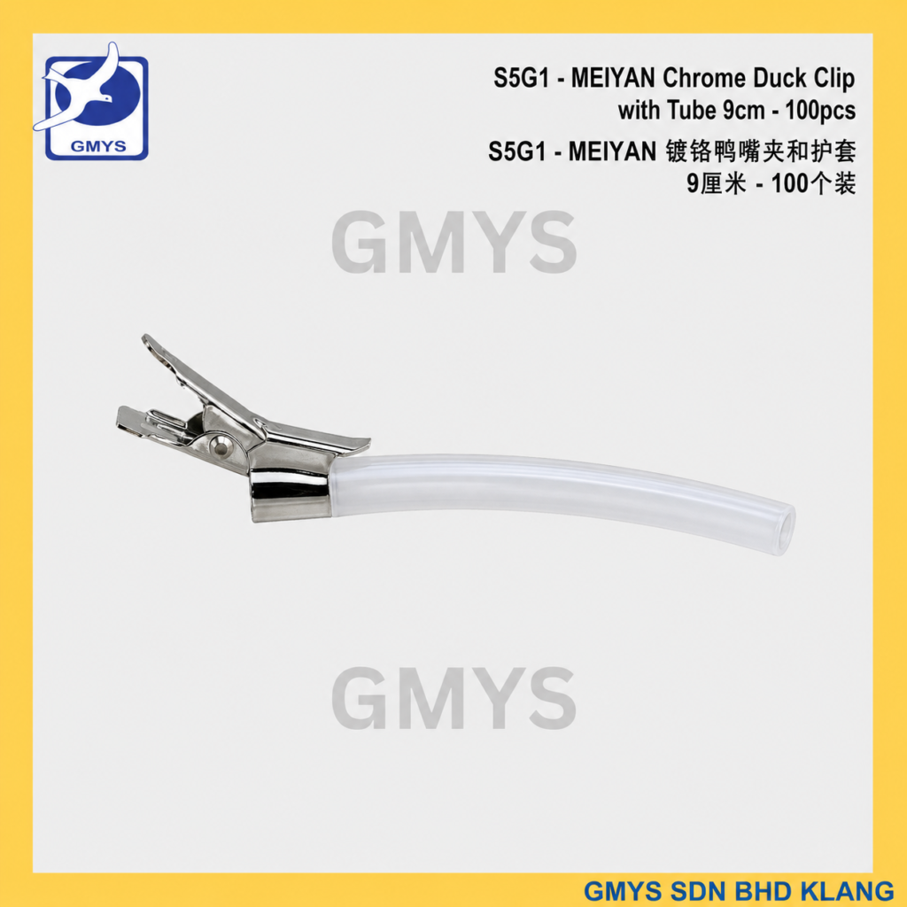 S5G1 - MEIYAN CHROME DUCK CLIP with TUBE 9cm